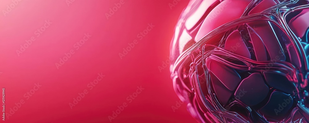 Poster Adaptive technology ai concept. A vibrant soccer ball design with a colorful background emphasizing energy and excitement.