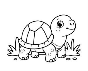 Coloring pages for kids of a turtle