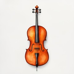 Fototapeta premium A beautifully crafted wooden violin, showcasing rich tones and intricate details, perfect for music lovers and artists.