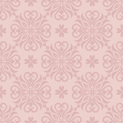  Damask seamless pattern vector background. Graphic ornate pattern for wallpaper, fabric, packaging, wrapping. Damask floral ornament