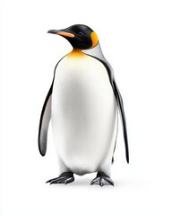 Obraz premium A charming emperor penguin standing elegantly with a majestic posture, showcasing its distinctive black and white plumage.