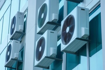 Air conditioning of buildings. Background of ventilation pipes. Laying of engineering networks., Generative AI