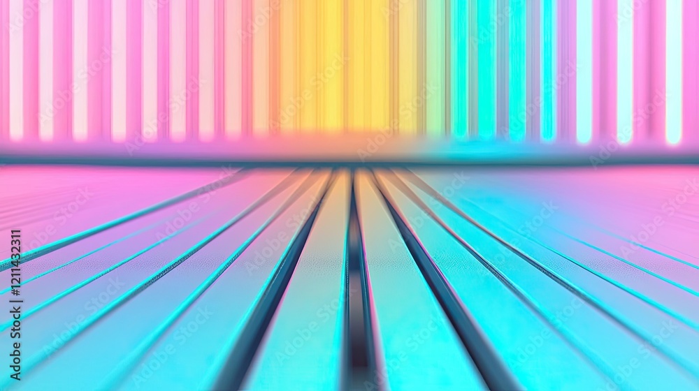 Aufkleber Automated teaching ai idea. Vibrant and colorful abstract background with illuminated lines and glowing gradients.