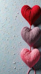 Background with hearts for Valentine's day. Place for text, vertical
