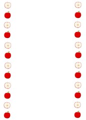 シンプルな手描きの赤いりんごのフレーム