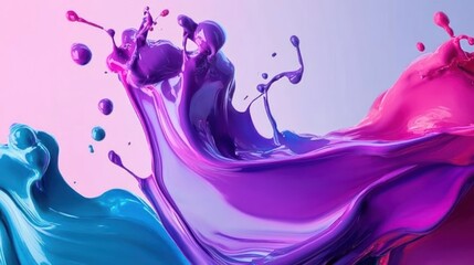 Fototapeta premium Vibrant Color Splash: A Symphony of Purple, Pink, and Blue