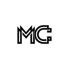 MC monogram logo design letter text name symbol monochrome logotype alphabet character simple logo