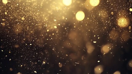 Fototapeta premium Golden Dust Abstract Background: Shimmering Particles and Glowing Lights