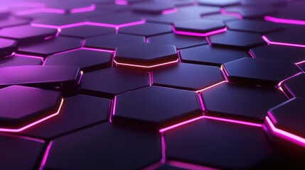 Glowing Purple Hexagon Pattern