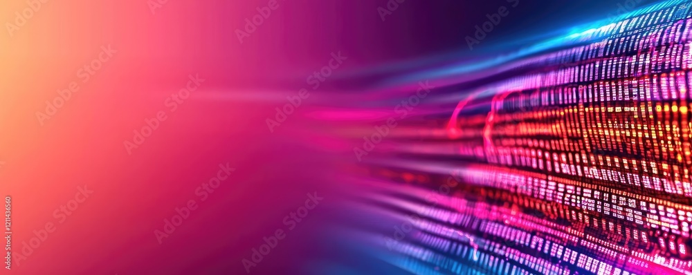 Poster Student progress ai idea. Abstract digital background with vibrant lines and glowing patterns in vivid colors.