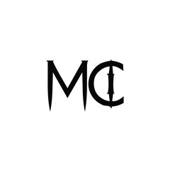 MC monogram logo design letter text name symbol monochrome logotype alphabet character simple logo