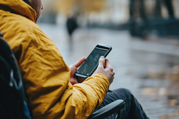 Person using adaptive technology on a smartphone, showcasing tech for accessibility