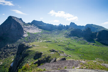 Russia Krasnoyarsk region. Natural national park Ergaki. Mountain range in the Ergaki natural park in the south of Krasnoyarsk Karya.
