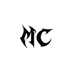 MC monogram logo design letter text name symbol monochrome logotype alphabet character simple logo