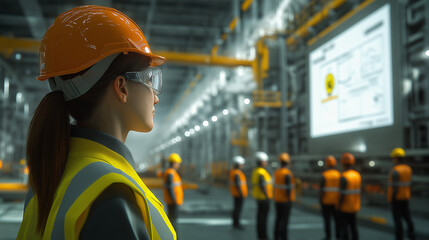 Sicherer Maschinenbetrieb: Arbeitsschutzschulung für Industriearbeiter. Generative AI KI
