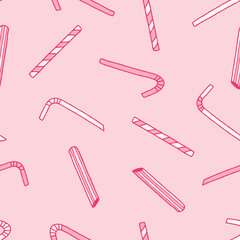 Straw Vector Seamless Pattern illustration for Print, Wallpaper, Decoration.