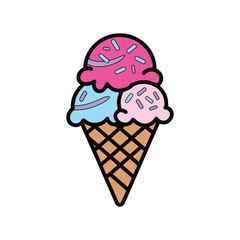 Triple Scoop Ice Cream Cone