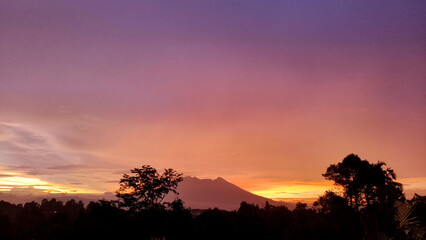 Beautiful Mountain View in Sunset