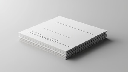 Minimalist Stack of White Cards on Gray Background