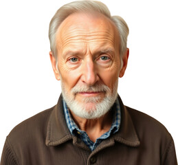 Elderly Danish man isolated on transparent background