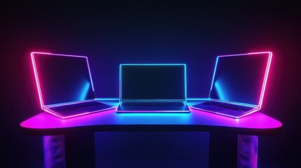 Neon Glow Laptops: Cyber Aesthetic