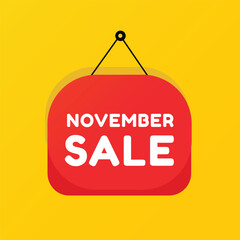 November sale banner, poster element modern icon. vector sign, design on white background.