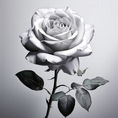 the AI Image Generator, Elegant White Rose with Detailed Petals