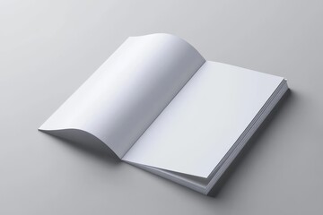 Bi fold vertical - landscape brochure or invitation mock up isolated on gray background., Generative AI