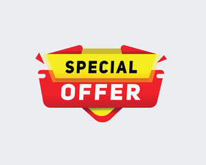 Special offer - banner modern speech design for business, vector label, Design element white background.