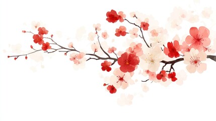 Sakura Blossom Vector Seamless Pattern: Cherry Floral Illustration
