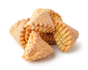 Delightful small pastries arranged in a pile with a golden crisp exterior and a sugary surface