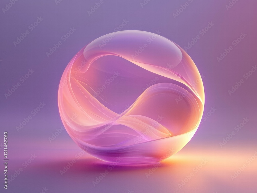 Wall mural abstract sphere with flowing light patterns. ai.