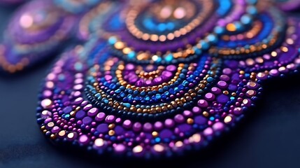 Beaded Jewelery Piece Closeup Showing Intricate Detail