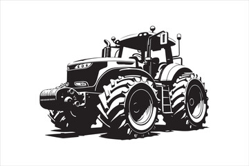 Tractor Silhouette Design Set