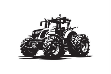 Tractor Silhouette Design Set