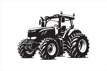 Tractor Silhouette Design Set