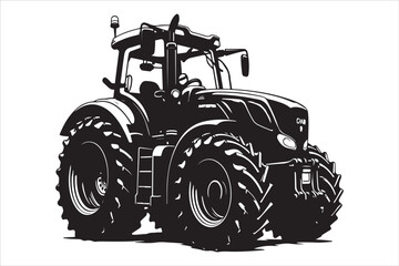 Tractor Silhouette Design Set