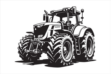 Tractor Silhouette Design Set