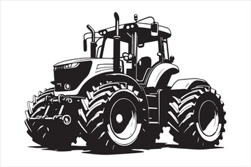 Tractor Silhouette Design Set