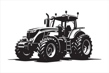 Tractor Silhouette Design Set