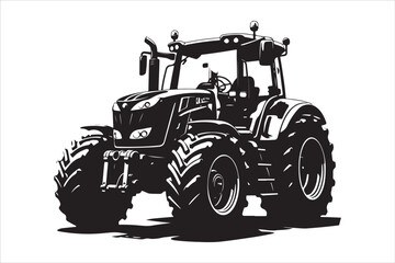 Tractor Silhouette Design Set