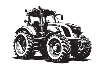 Tractor Silhouette Design Set