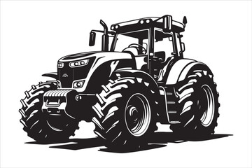Tractor Silhouette Design Set