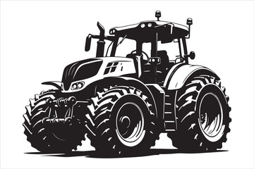 Tractor Silhouette Design Set