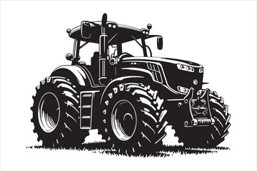 Tractor Silhouette Design Set