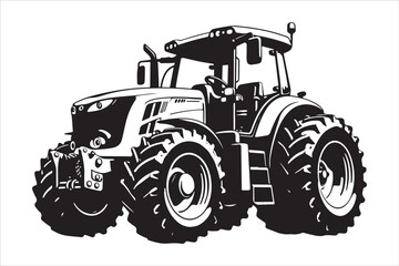 Tractor Silhouette Design Set