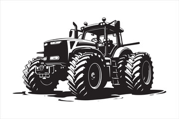 Tractor Silhouette Design Set