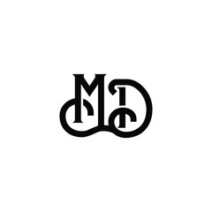 MD monogram logo design letter text name symbol monochrome logotype alphabet character simple logo