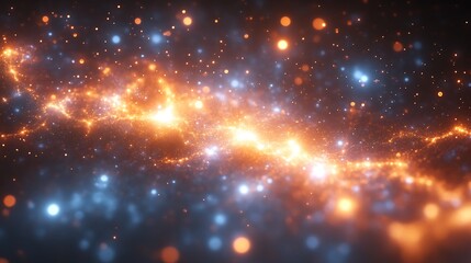 Fototapeta premium Abstract Cosmic Nebula with Glowing Particles and Energy