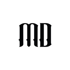 MD monogram logo design letter text name symbol monochrome logotype alphabet character simple logo